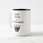 Houd Calm en Checkmate Two-Tone Mok (Voorkant links)