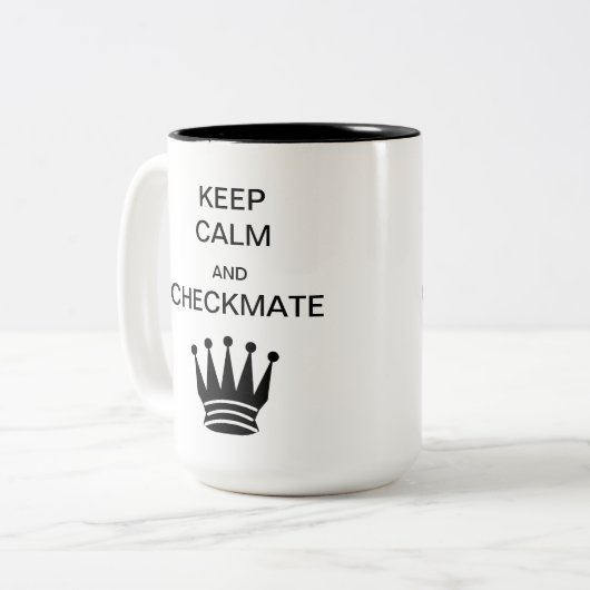 Houd Calm en Checkmate Two-Tone Mok (Voorkant links)
