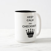 Houd Calm en Checkmate Two-Tone Mok (Voorkant rechts)