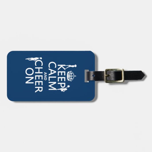 Houd Calm en Cheer On (cheerleaders) (elke kleur) Bagagelabel (Voorkant horizontaal)