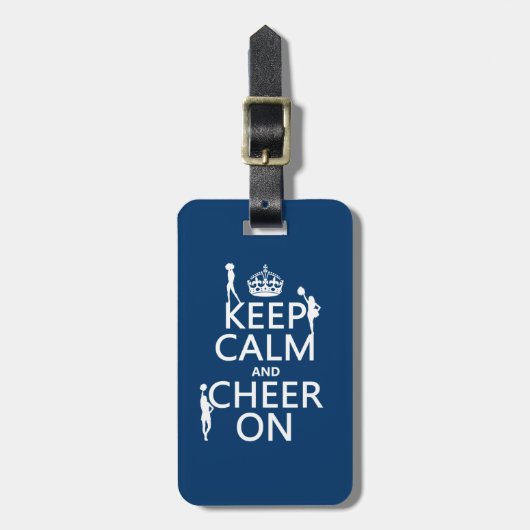 Houd Calm en Cheer On (cheerleaders) (elke kleur) Bagagelabel (Voorkant verticaal)