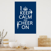 Houd Calm en Cheer On (cheerleaders) (elke kleur) Poster (Keuken)