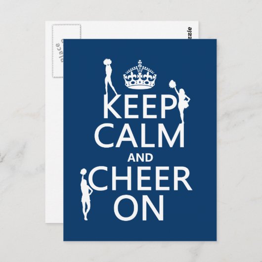 Houd Calm en Cheer On (cheerleaders) (om het even Briefkaart (Voorkant / Achterkant)