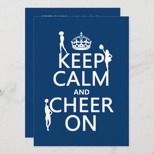 Houd Calm en Cheer On (cheerleaders) (om het even Kaart (Voorkant / Achterkant)
