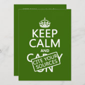 Houd Calm en citeer Uw Bronnen (in om het even wel Kaart (Voorkant / Achterkant)