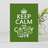 Houd Calm en citeer Uw Bronnen (in om het even wel Kaart (Staand voorkant)