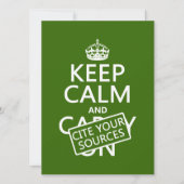 Houd Calm en citeer Uw Bronnen (in om het even wel Kaart (Voorkant)