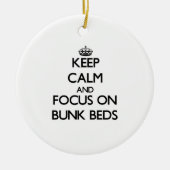 Houd Calm en concentreer me op Bunk Beds Keramisch Ornament (Voorkant)