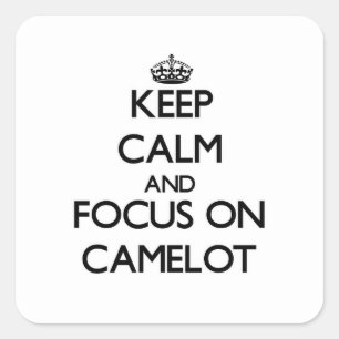 Houd Calm en concentreer me op Camelot Vierkante Sticker