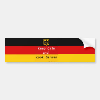 Houd Calm en Cook German Bumpersticker