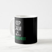 Houd Calm en Creëer a Spreadsheet - Excel Koffiemok (Voorkant links)