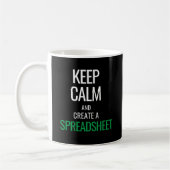 Houd Calm en Creëer a Spreadsheet - Excel Koffiemok (Links)