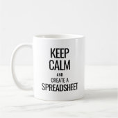 Houd Calm en Creëer a Spreadsheet - Excel Koffiemok (Links)