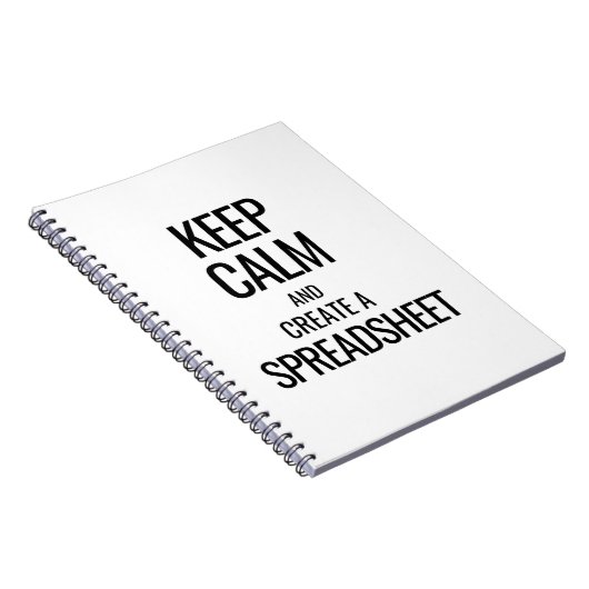 Houd Calm en Creëer a Spreadsheet - Excel Notitieboek (Rechterzijde)