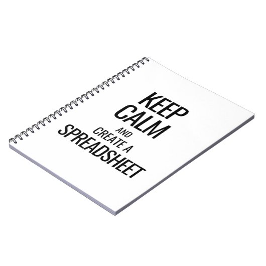 Houd Calm en Creëer a Spreadsheet - Excel Notitieboek (Linkerzijde)