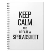 Houd Calm en Creëer a Spreadsheet - Excel Notitieboek (Voorkant)