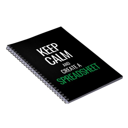 Houd Calm en Creëer a Spreadsheet - Excel Notitieboek (Rechterzijde)