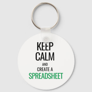 Houd Calm en Creëer a Spreadsheet - Excel Sleutelhanger
