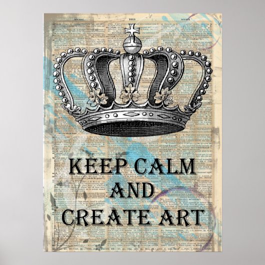 Houd Calm en Creëer Art Grafisch Abstract Poster (Voorkant)