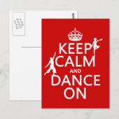 Houd Calm en Dance aan (in alle kleuren) Briefkaart (Voorkant / Achterkant)
