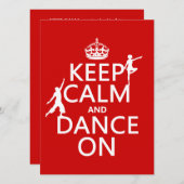 Houd Calm en Dance aan (in alle kleuren) Kaart (Voorkant / Achterkant)