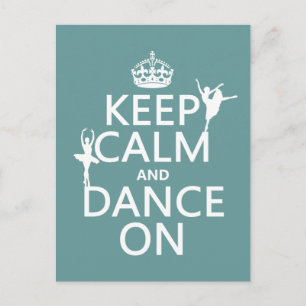 Houd Calm en Dans aan (ballet) (alle kleuren) Briefkaart