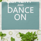 Houd Calm en Dans aan (ballet) (alle kleuren) Theedoek (Gevouwen)