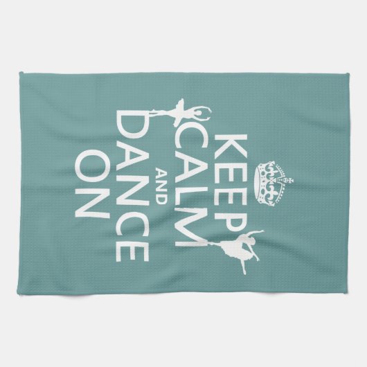 Houd Calm en Dans aan (ballet) (alle kleuren) Theedoek (Horizontaal)