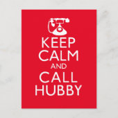 Houd Calm en de Hubby van de Vraag Briefkaart (Voorkant)