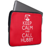 Houd Calm en de Hubby van de Vraag Laptop Sleeve (Voorkant Rechts)