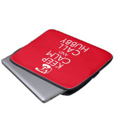 Houd Calm en de Hubby van de Vraag Laptop Sleeve (Voorkant onderkant)