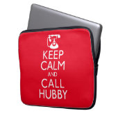 Houd Calm en de Hubby van de Vraag Laptop Sleeve (Voorkant Links)