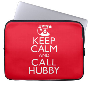Houd Calm en de Hubby van de Vraag Laptop Sleeve
