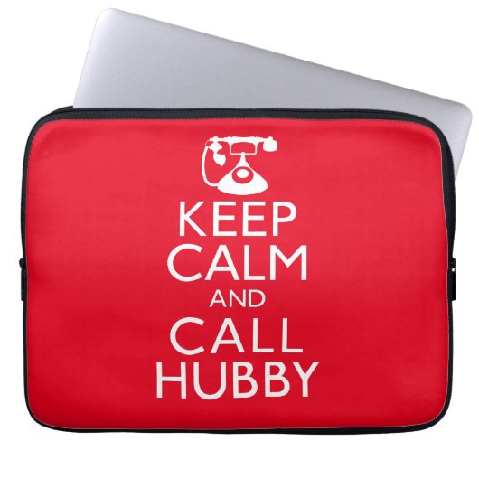 Houd Calm en de Hubby van de Vraag Laptop Sleeve (Voorkant)