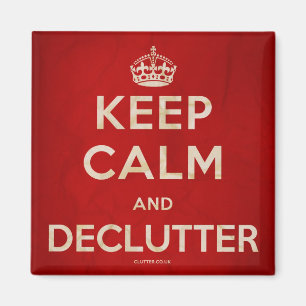 Houd Calm en Declutter Fridge Magnet