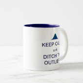 Houd Calm en Ditch de Statistieken van Uitschieter Tweekleurige Koffiemok (Voorkant rechts)