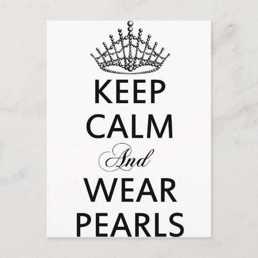 Houd CALM en DRAAG de Prijs van de Woorden PEARLS Briefkaart (Voorkant)