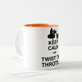 Houd Calm en draai de schroef rond - Chopper/Harle Tweekleurige Koffiemok (Voorkant links)