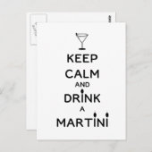 Houd Calm en Drink A Martini Briefkaart (Voorkant / Achterkant)