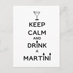 Houd Calm en Drink A Martini Briefkaart