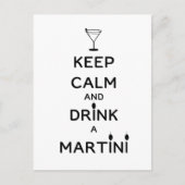 Houd Calm en Drink A Martini Briefkaart (Voorkant)