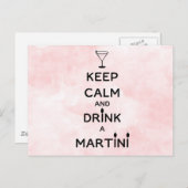 Houd Calm en Drink A Martini Briefkaart (Voorkant / Achterkant)