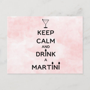 Houd Calm en Drink A Martini Briefkaart
