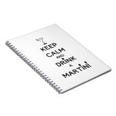 Houd Calm en Drink A Martini Notitieboek (Rechterzijde)