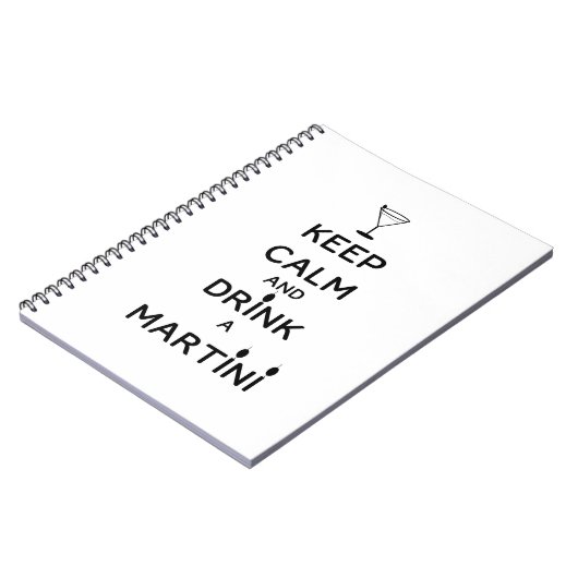 Houd Calm en Drink A Martini Notitieboek (Linkerzijde)