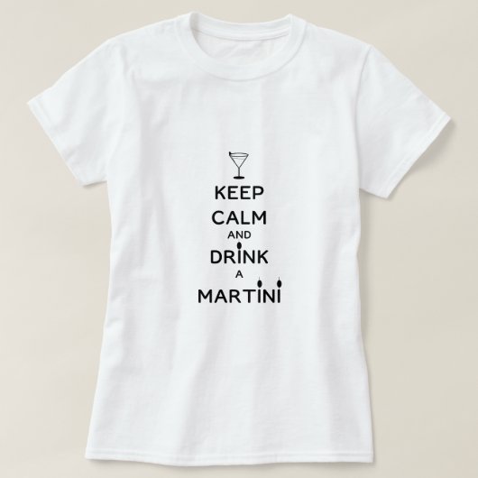 Houd Calm en Drink een Martini Bachelorette Partij T-shirt (Design voorkant)