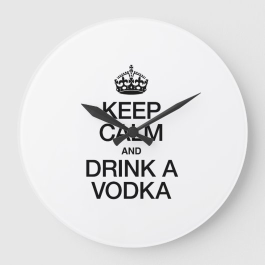 HOUD CALM EN DRINK EEN VODKA GROTE KLOK (Voorkant)