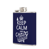 Houd Calm en Drink Eggnog (pas kleuren aan) Heupfles (Links)