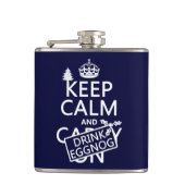 Houd Calm en Drink Eggnog (pas kleuren aan) Heupfles (Voorkant)