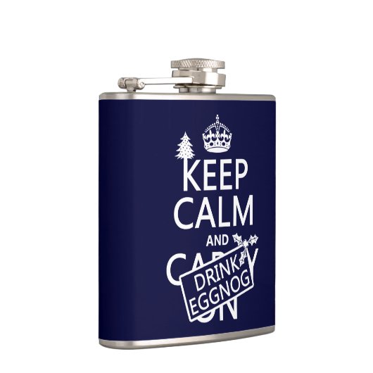 Houd Calm en Drink Eggnog (pas kleuren aan) Heupfles (Rechts)